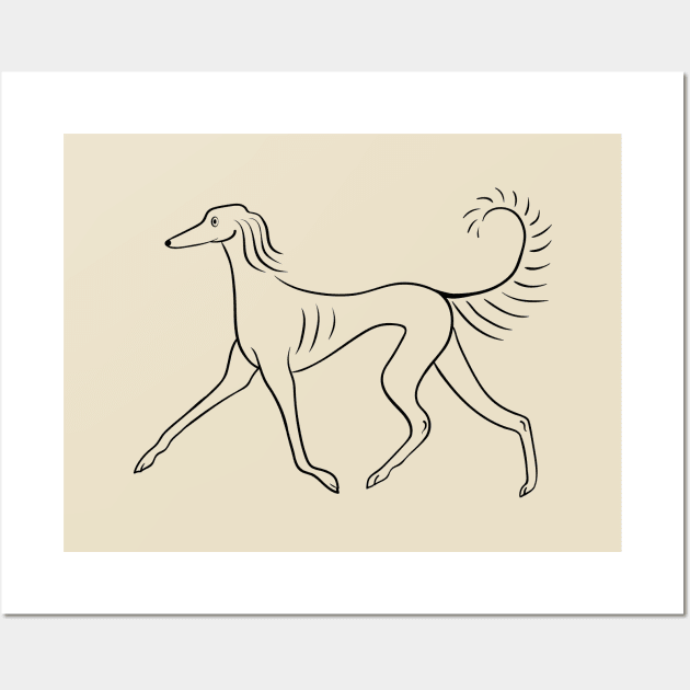 Trotting Saluki Wall Art by illucalliart